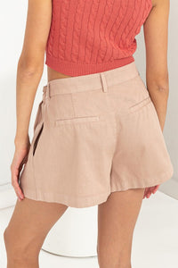 HIGH WAIST PLEATED SHORTS