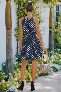 PEYTON POLKA DOT HALTER DRESS