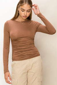 JAMIE LONG SLEEVE CINCHED TOP