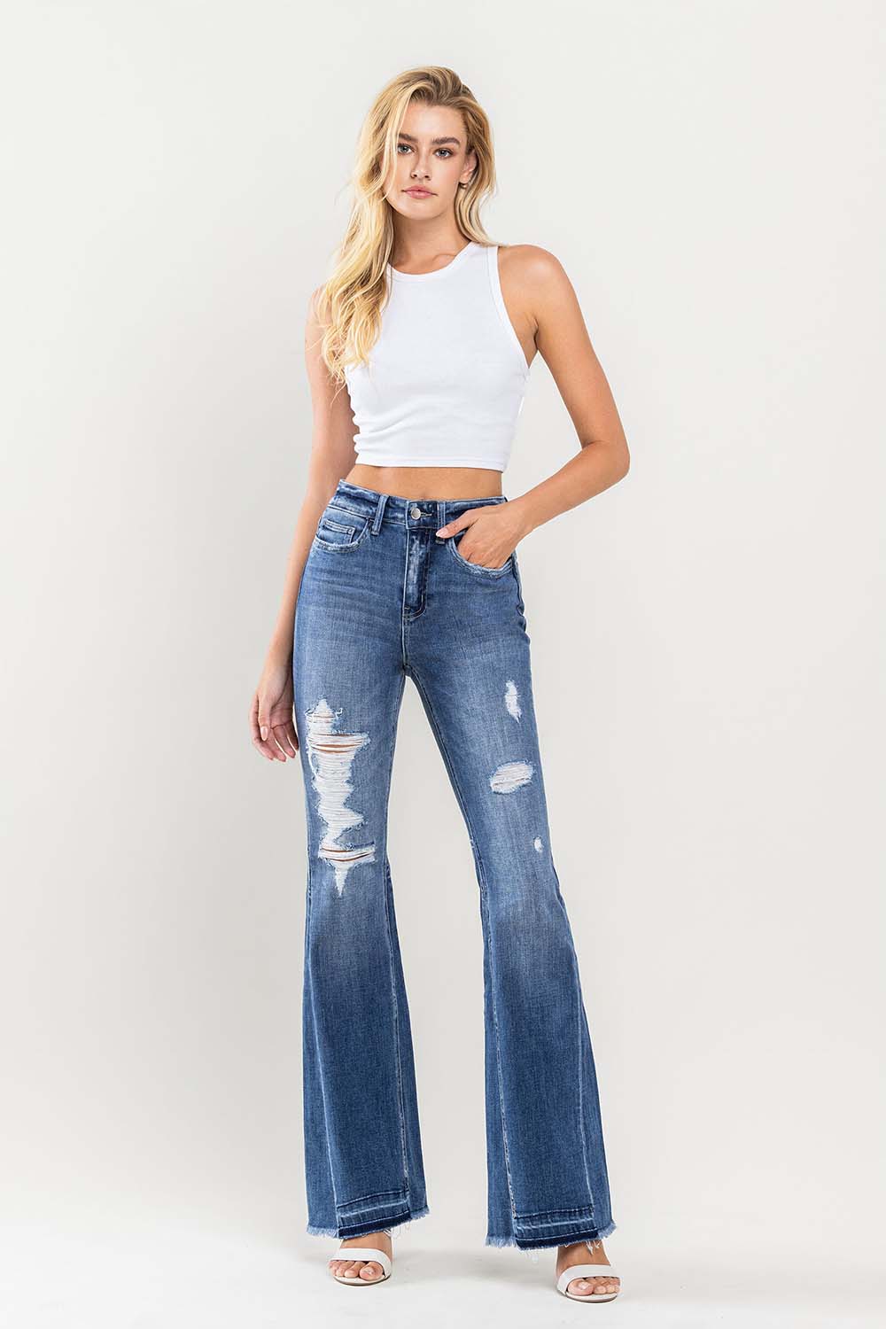 MONICA FLYING MONKEY HIGH RISE FLARED JEANS