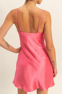 Sweetheart Neck Sleeveless Satin Mini Dress