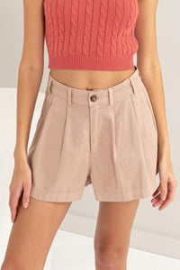 HIGH WAIST PLEATED SHORTS