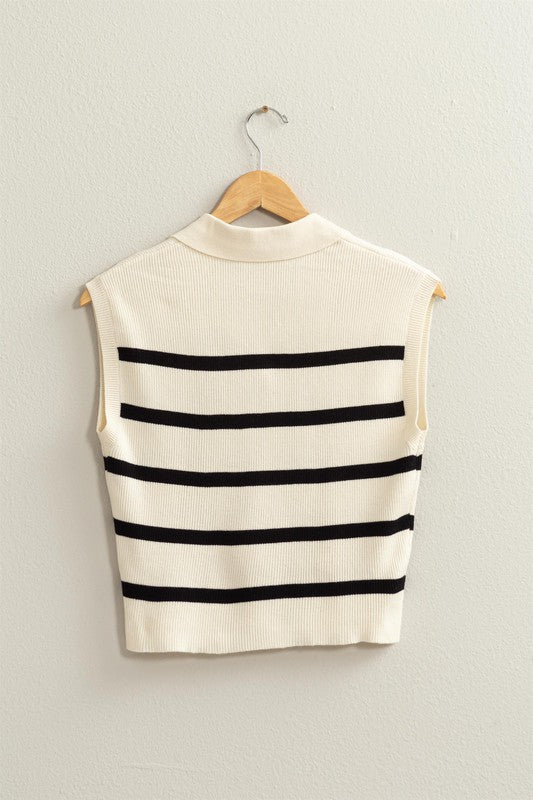 LULU STRIPED KNIT TOP