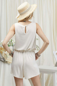 MARLY SLEEVELESS CREAM ROMPER