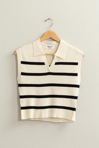 LULU STRIPED KNIT TOP