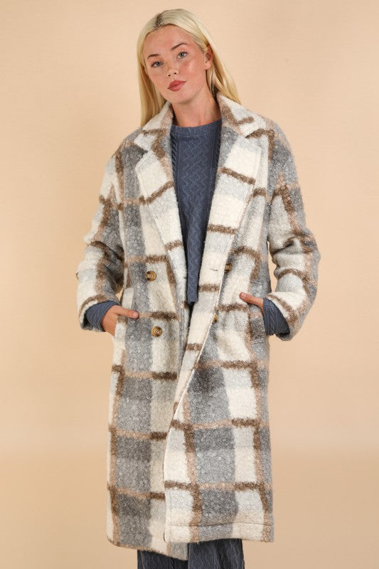 Penelope Plaid Long Coat