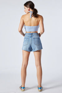 MARY HIGH WAIST DESTROYED HEM SHORT