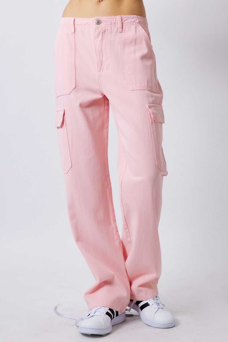 CHRISTI LIGHT PINK STRAIGHT CARGO PANT