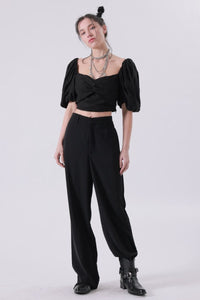 URSLA BLACK HIGH WAIST TROUSER